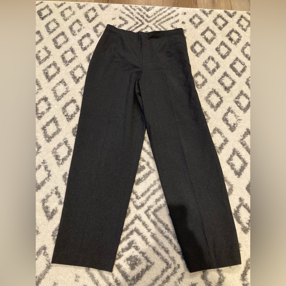 Women Talbots black dress pant work trouser slack 10 stretch zip button pocket